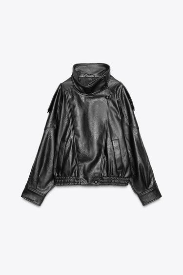 FAUX LEATHER JACKET - أسود by Zara