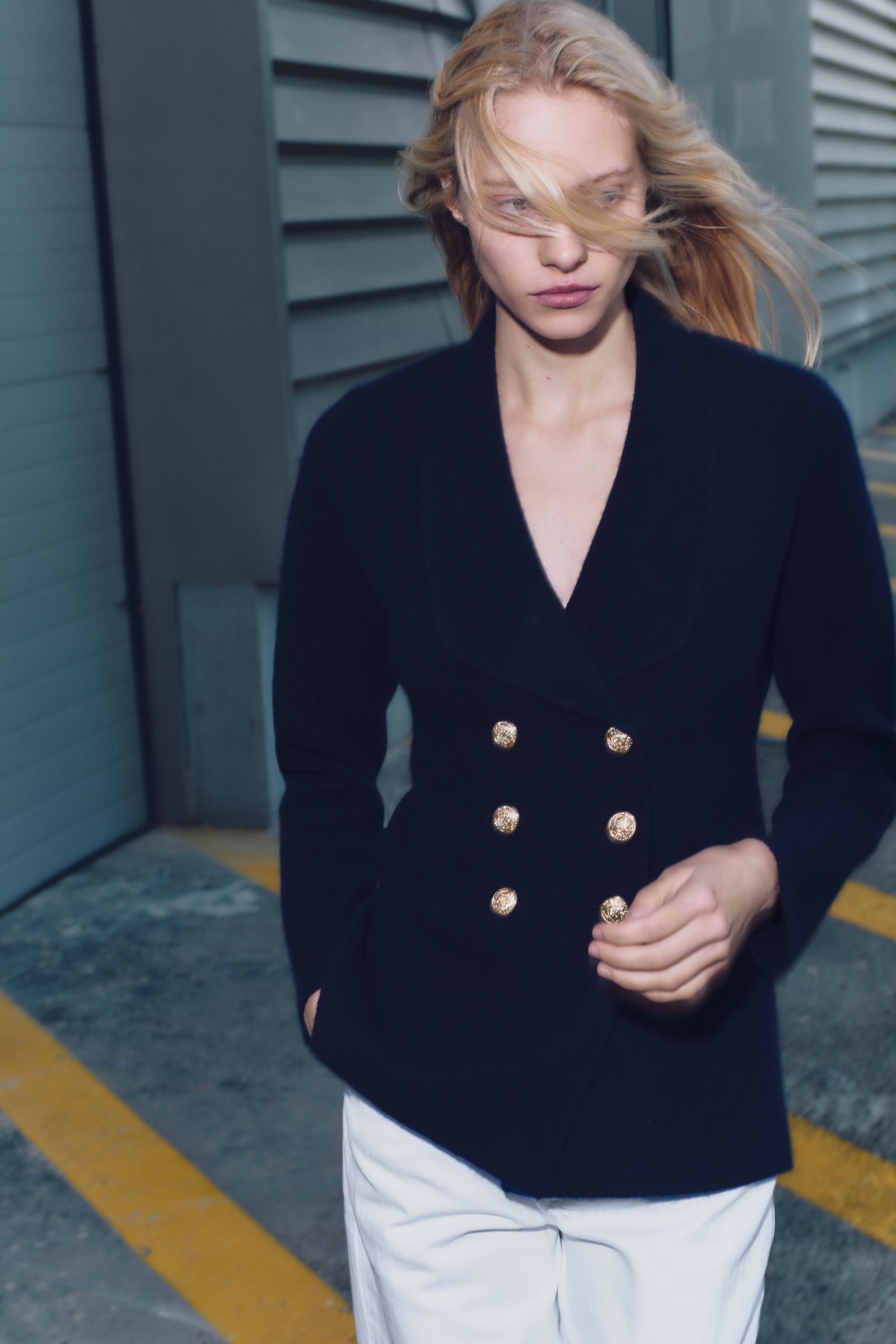 Navy wool jacket best sale