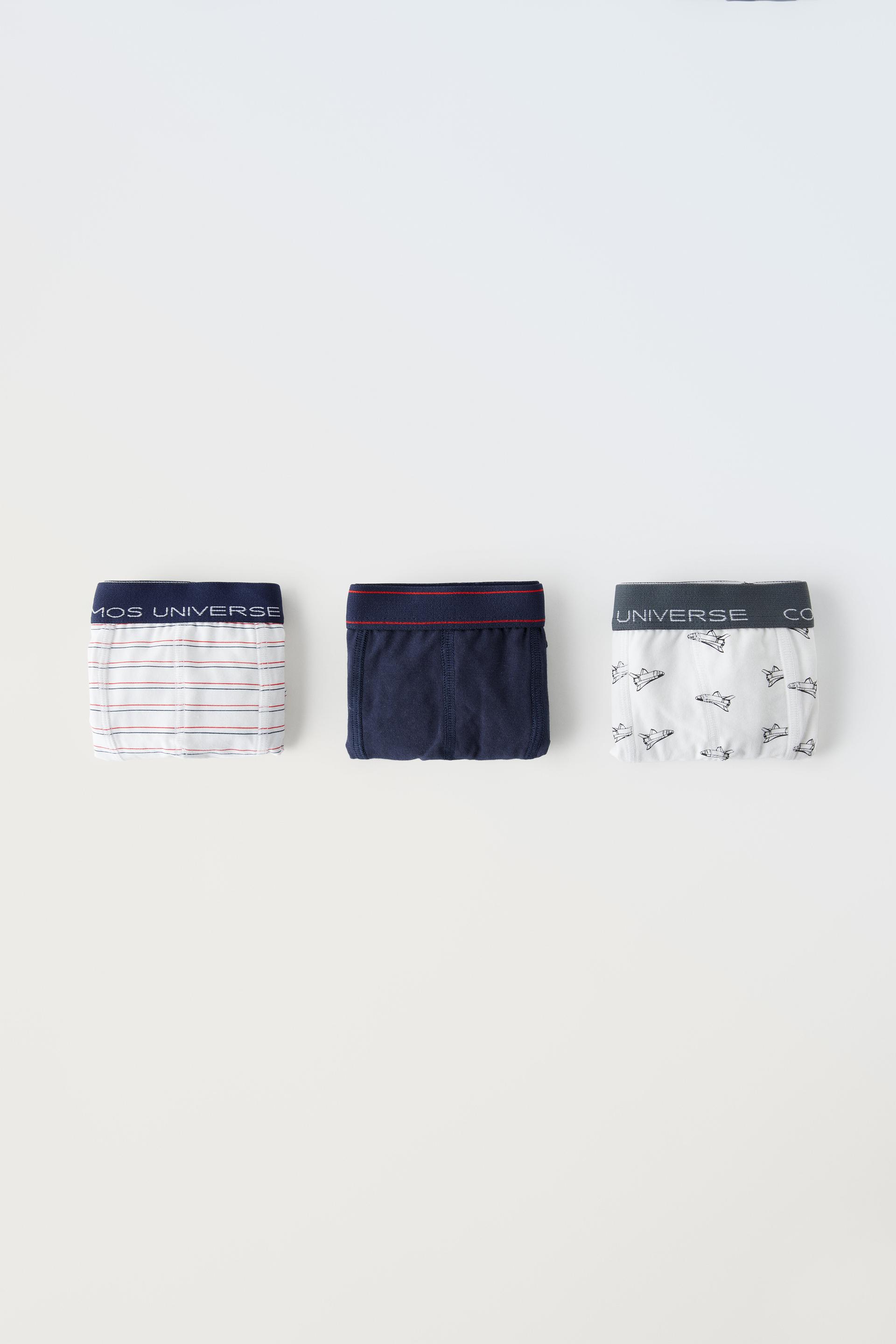 6-14 YEARS/ FIVE-PACK OF STRIPED BOXERS - Light blue