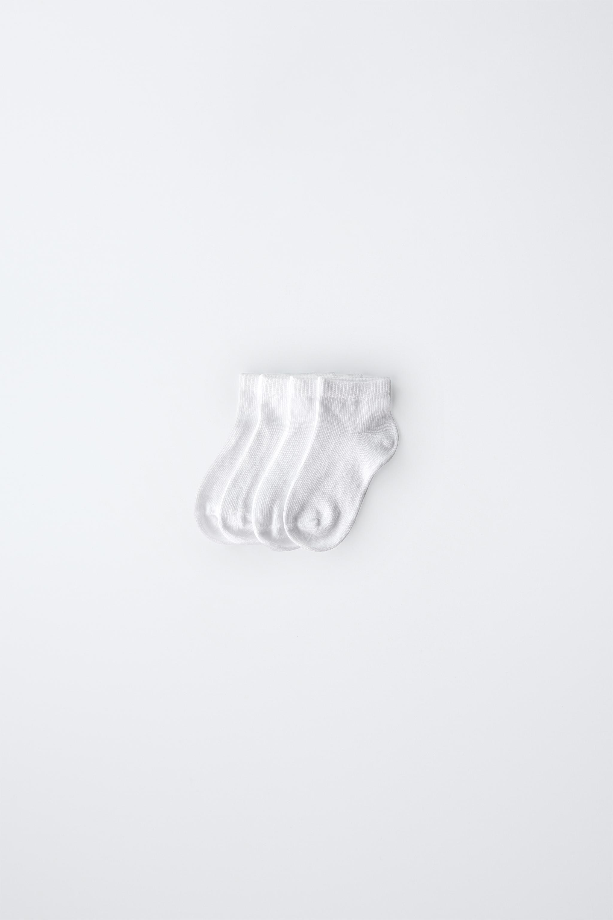 無地アンクルソックス 4足セット - ホワイト | ZARA Japan / 日本