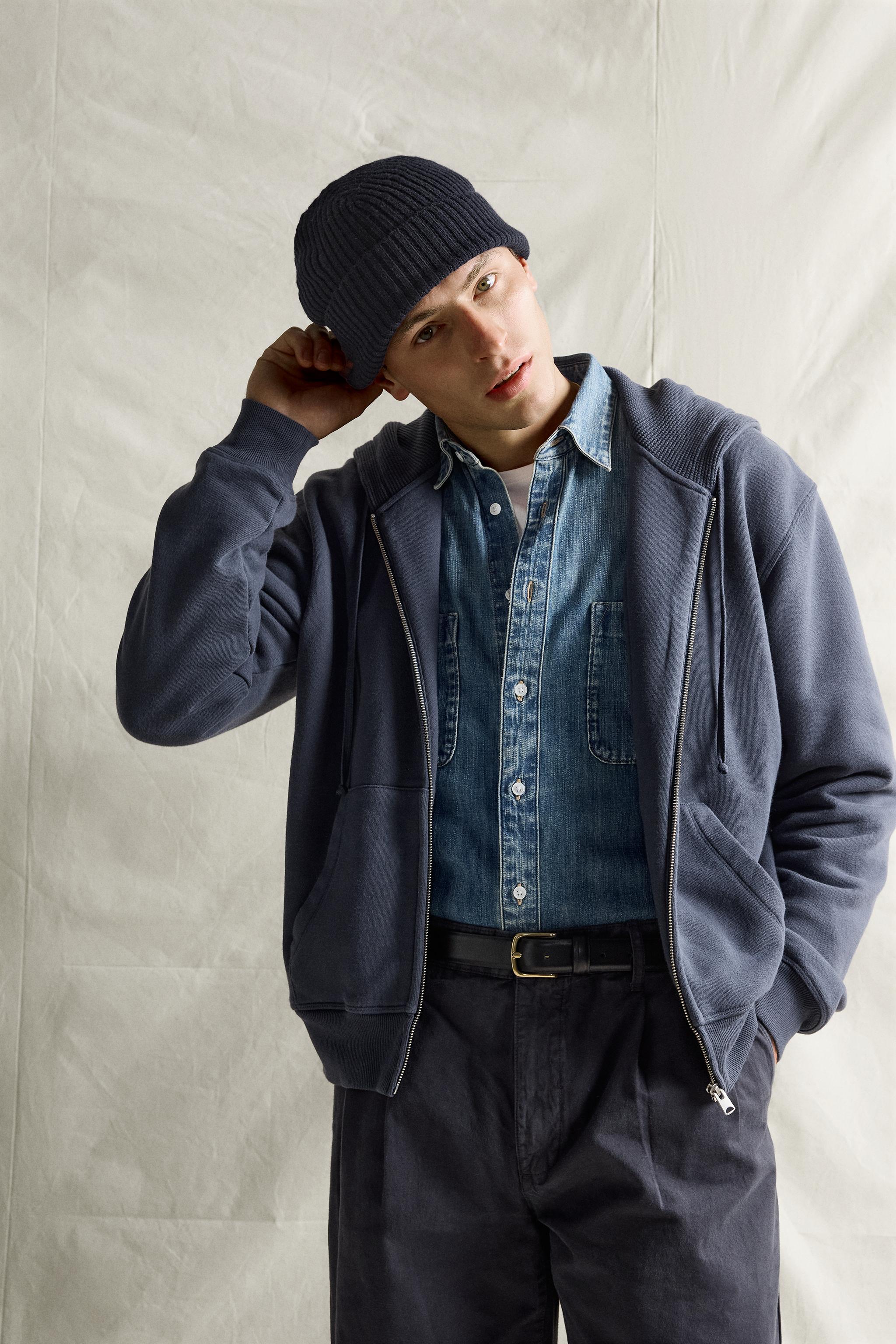WOOL BLEND KNIT BEANIE - Dark navy | ZARA United States