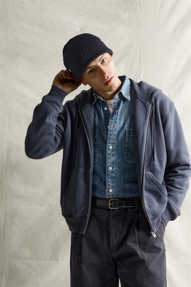 WOOL BLEND KNIT BEANIE — Dark navy 2