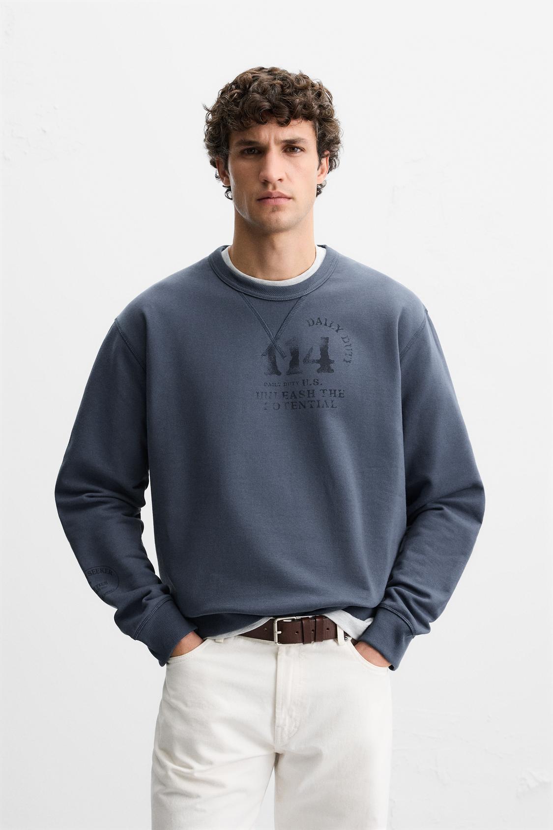 FADED SLOGAN SWEATSHIRT