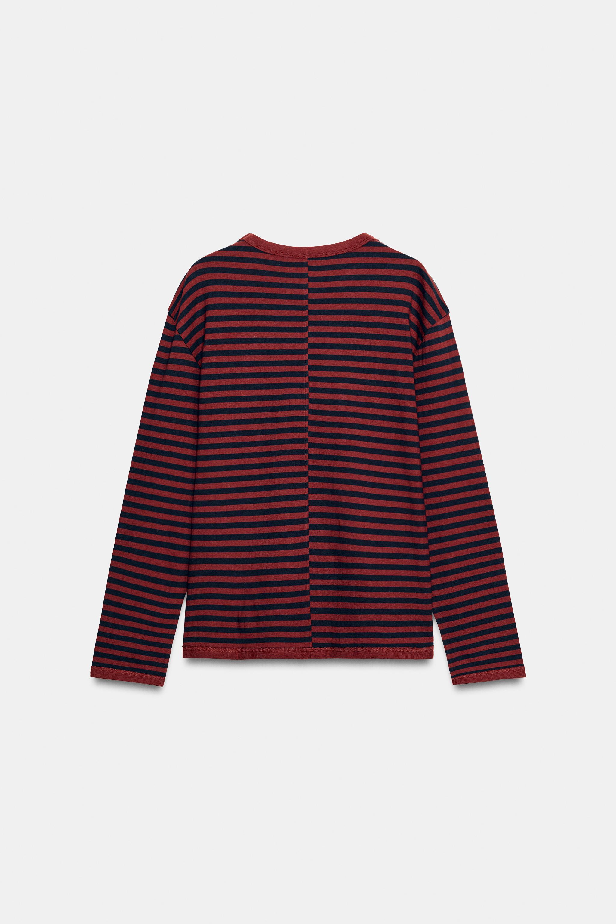 STRIPED T-SHIRT - Blue / Black | ZARA United States