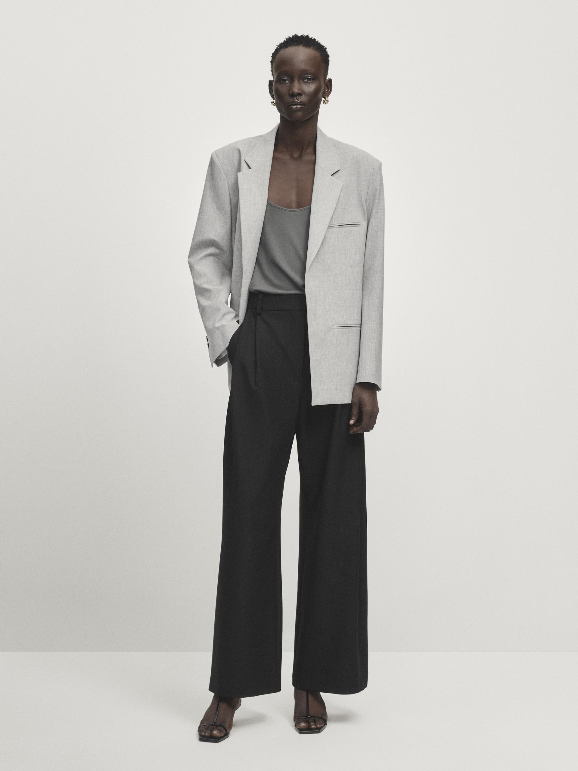 Smart trousers with double dart detail - Studio - Black | ZARA United ...