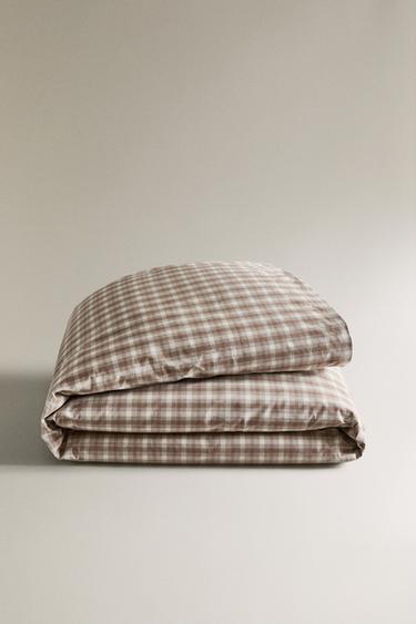 HOUSSE DE COUETTE ENFANT FLANELLE CARREAUX - Marron de Zara - Image 5