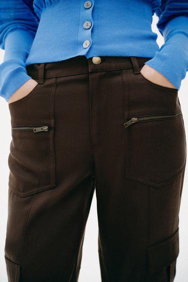 PANTALON CARGO CAPRI - Marron de Zara - Image 2