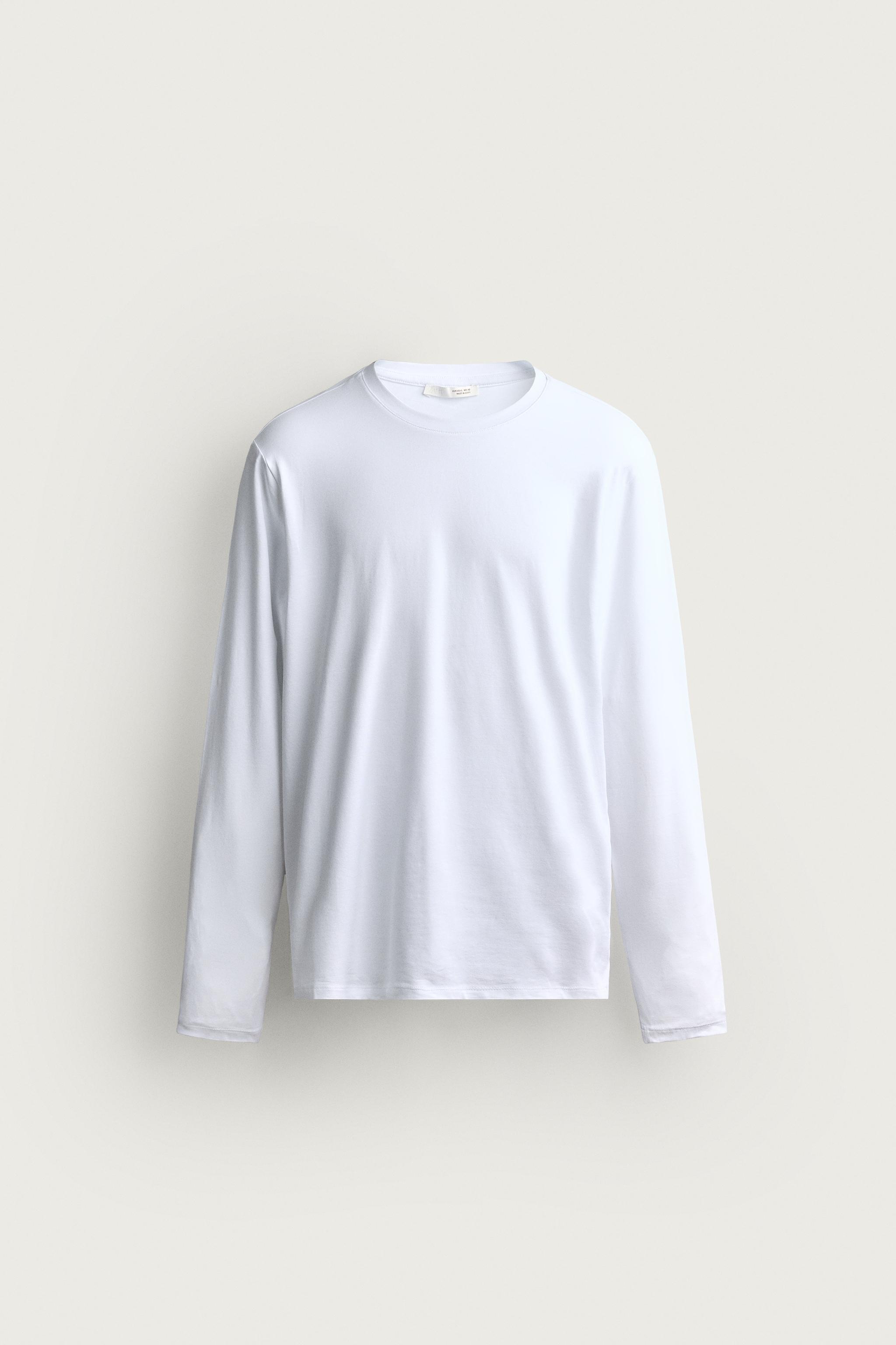 LONG SLEEVE BASIC SLIM FIT T-SHIRT — White