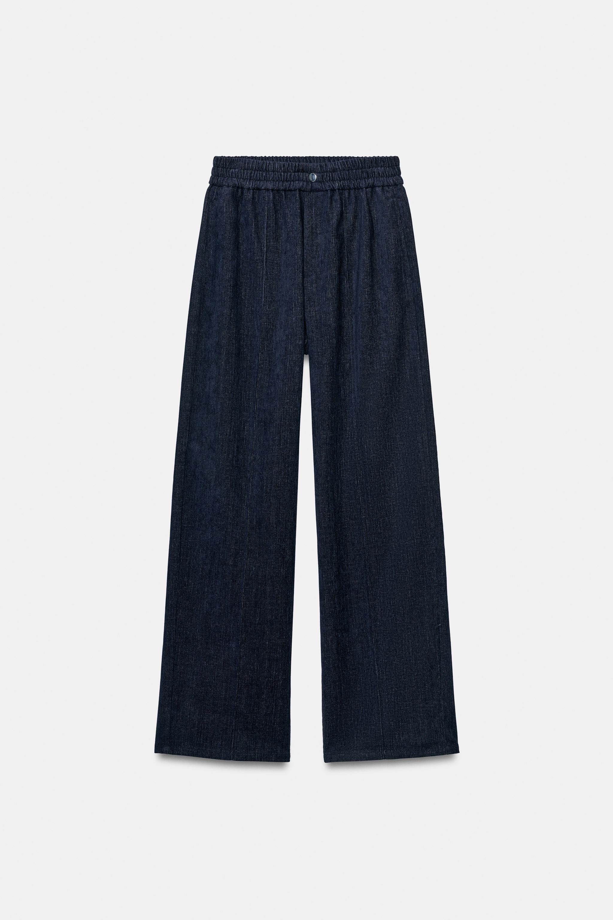 WIDE-LEG ELASTIC WAISTBAND PANTS