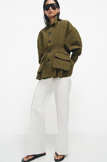 ZW COLLECTION POCKET JACKET - Khaki by Zara