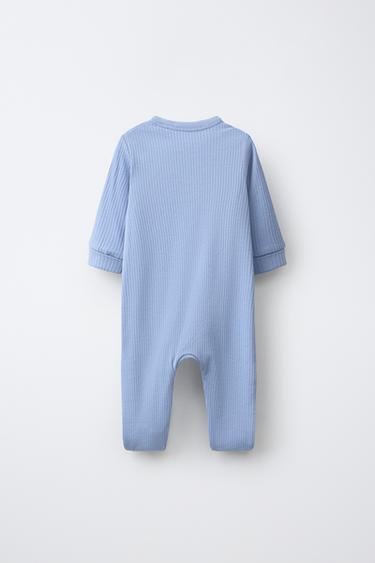 LOT DE DEUX PYJAMAS UNE-PIÈCE À PIEDS CONVERTIBLES MOTIF VOITURES - Bleu de Zara - Image 2
