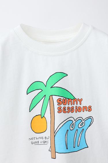 T-SHIRT IMPRIMÉ - Blanc de Zara - Image 2