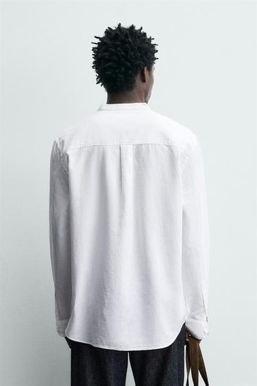 CHEMISE RELAXED FIT LIN - COTON - Blanc de Zara - Image 2