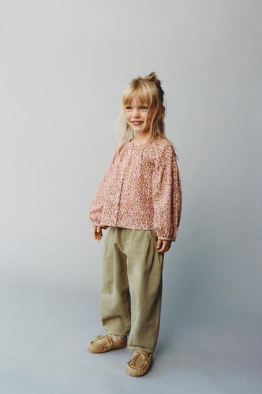 PANTALÓN BAGGY LISO - verde lavado de Zara