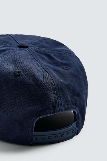 WASHED EMBROIDERED CAP - Blue by Zara - Image 6
