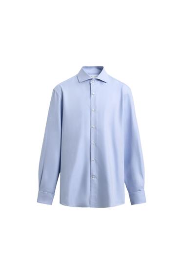 SLIM FIT SHIRT WITH CUFFLINKS - Sky blue by Zara
