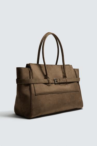 BELT DETAIL HANDBAG - Brown by Zara - Image 3