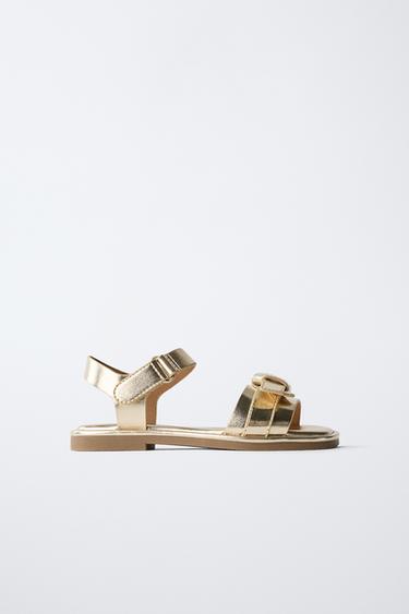 BOW SANDALS - Gold by Zara
