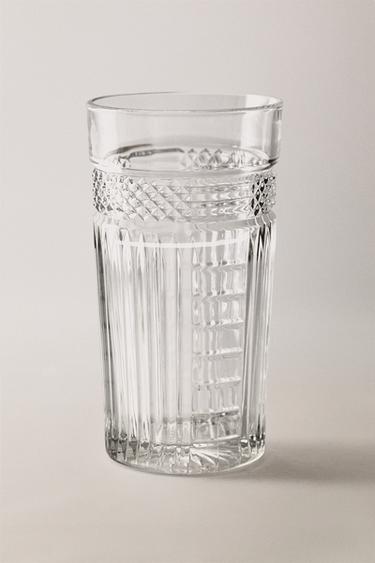 SODAVANDSKRUS I GLAS MED DESIGN I RELIEF - Gennemsigtig fra Zara