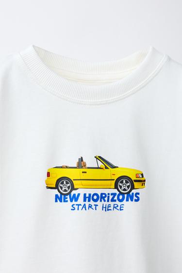 CAR PRINT T-SHIRT - White by Zara - Image 2