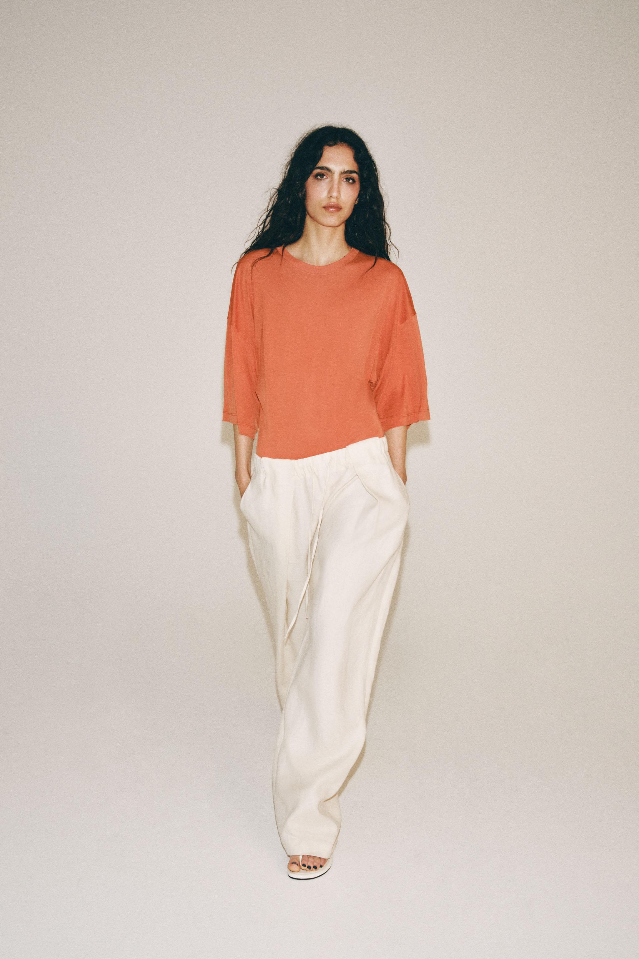SHORT SLEEVE BODYSUIT — Burnt orange