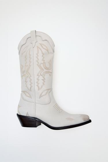 Zara LEATHER COWBOY BOOTS - 