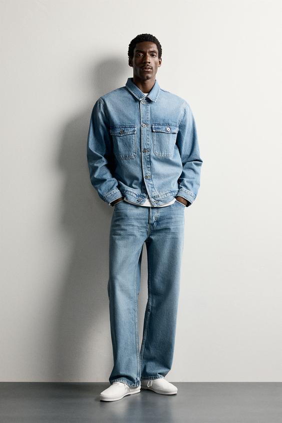 Zara CROPPED FIT DENIM JACKET - Mid-blue - Image 0