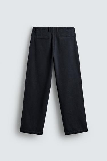 REGULAR FIT TWILL TROUSERS - Navy blue by Zara - Image 7