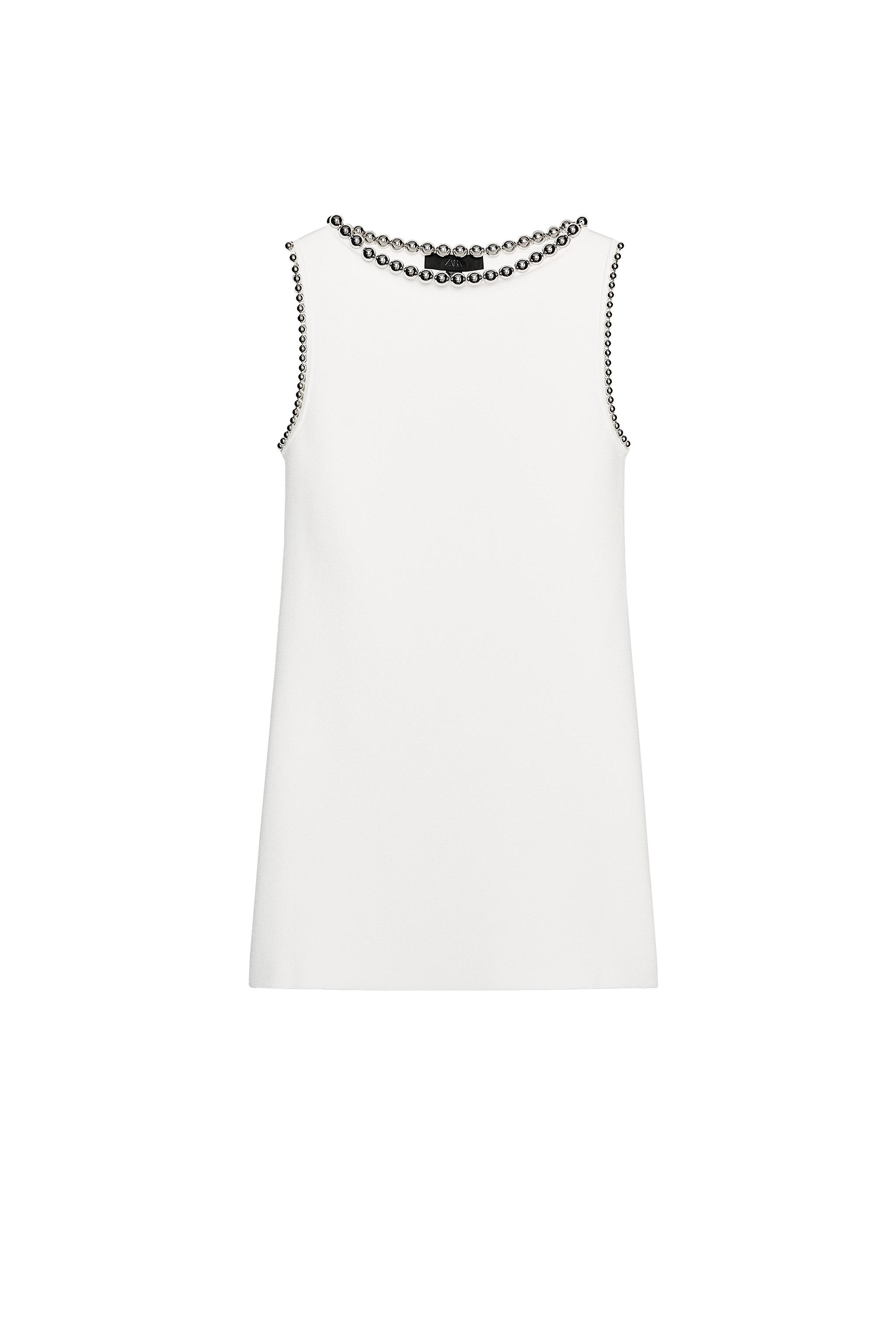SHORT BEADED KNIT DRESS | SECOND HAND
