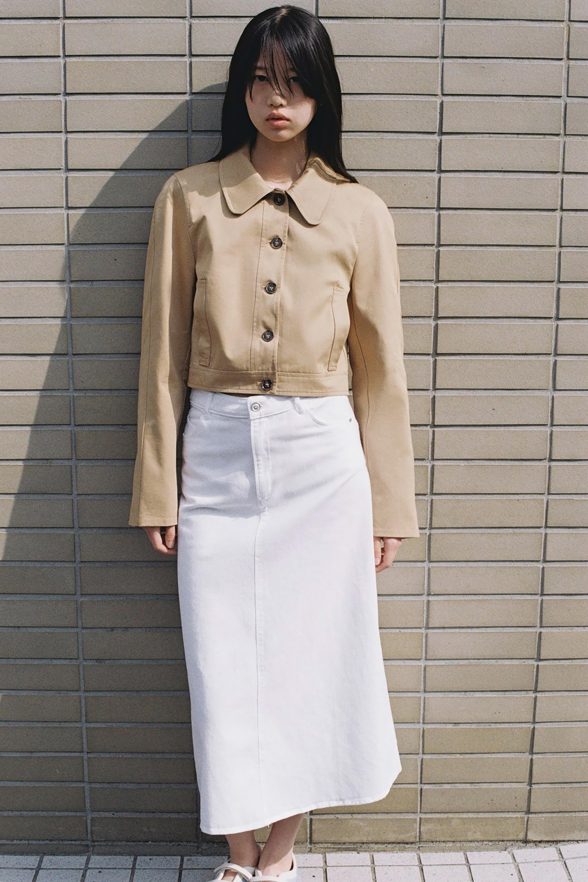 シャツ風ショートトレンチコート - タバコ | ZARA Japan / 日本