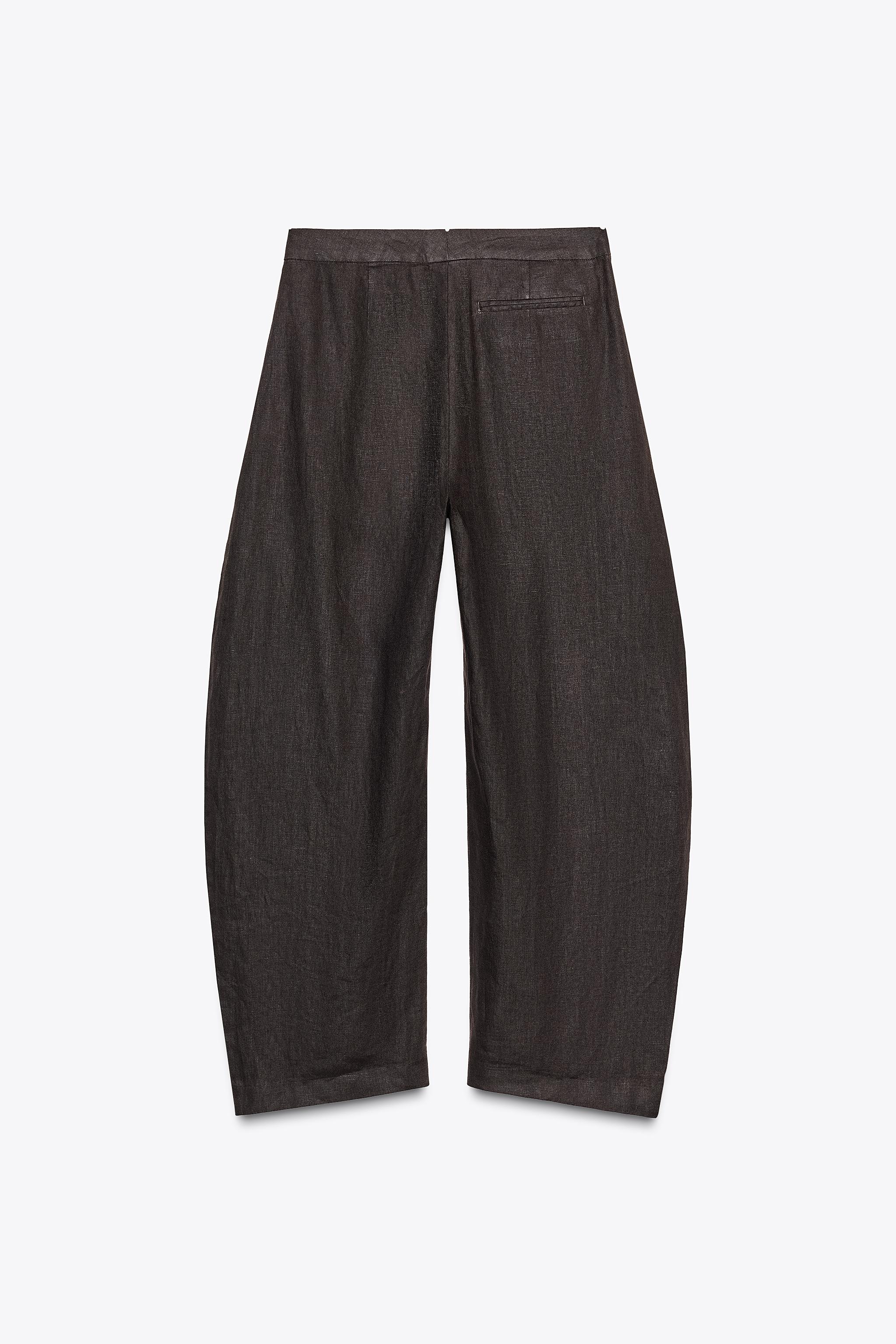 パンツ・ボトムスその他 IONSEOUL City Boy Bio Cotton Balloon String Pants BBU1030 100% LINEN BALLOON PANTS ZW COLLECTION - Brown | ZARA Canada