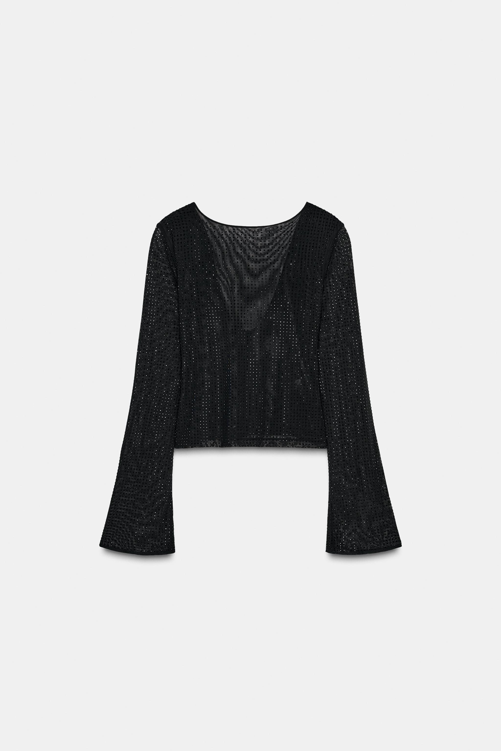 DRAPED TULLE TOP - Black | ZARA Turkey