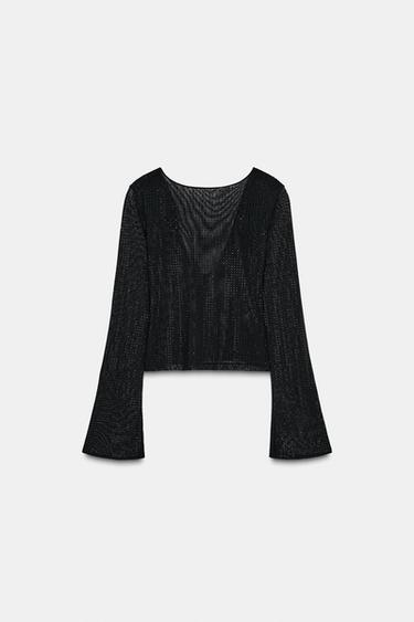 DRAPED TULLE TOP - Black by Zara