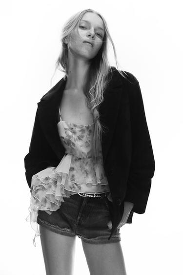 CHAQUETA OVERSIZE PIEL ANTE 100% - Marrón oscuro de Zara