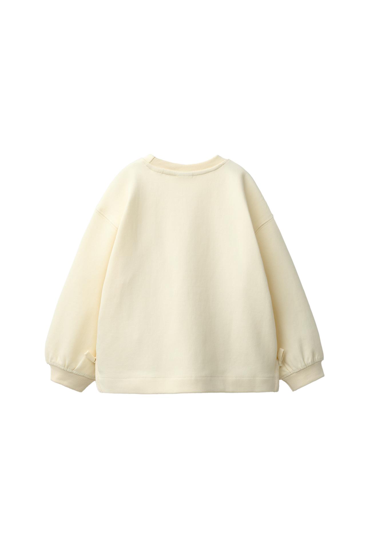 INTERLOCK BOW AND HEART SWEATSHIRT — Butter
