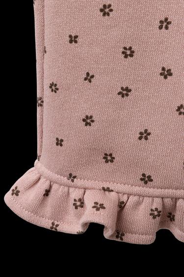 PANTALÓN FELPA ESTAMPADO VOLANTE - Rosa pastel de Zara