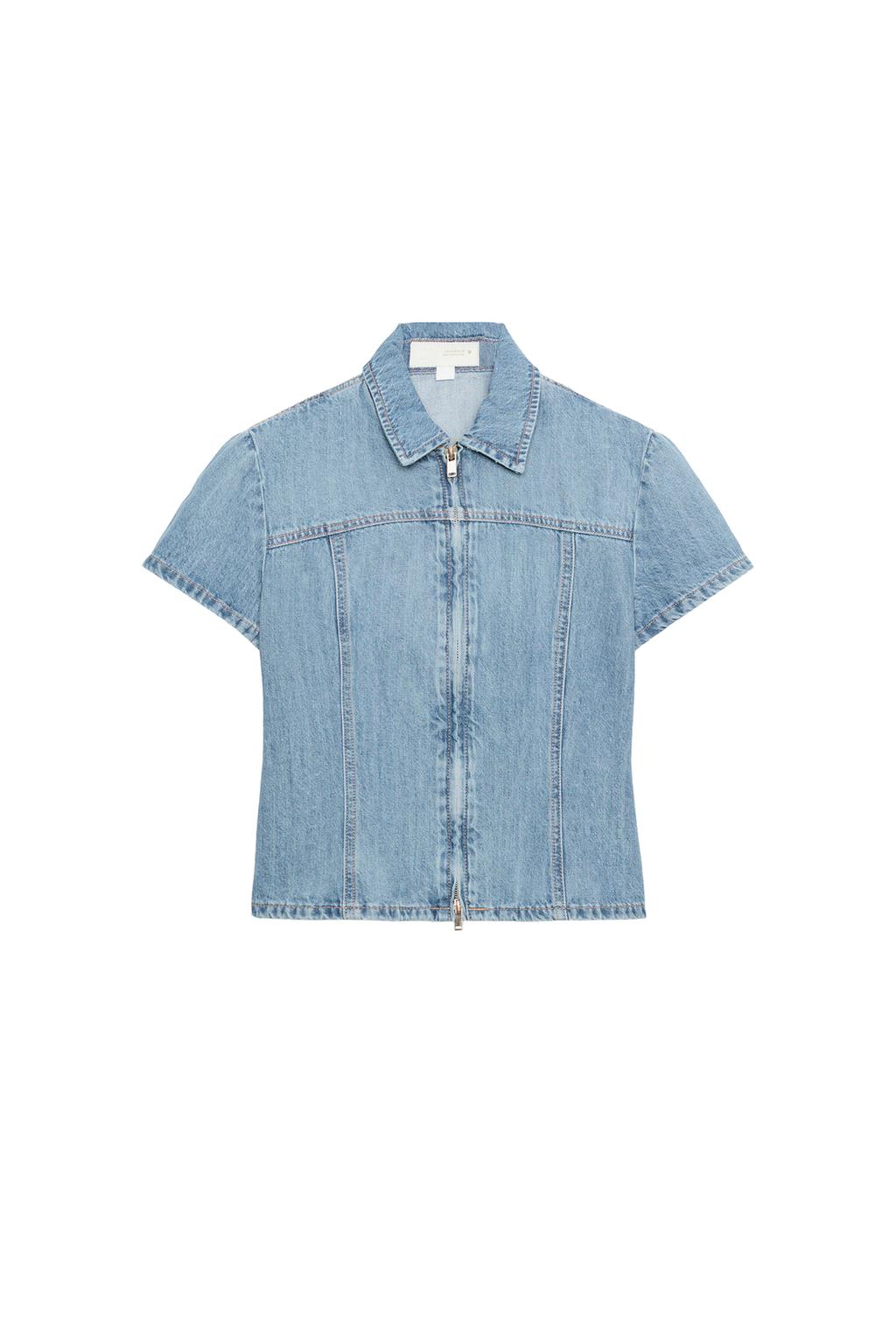 TRF ZIP-UP DENIM SHIRT - image 3