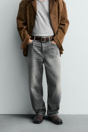RELAXED STRAIGHT-LEG LIMITED EDITION JEANS - Grey by Zara