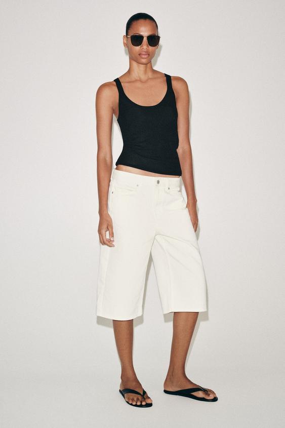 Zara SLEEVELESS FINE KNIT TOP - Black - Image 0