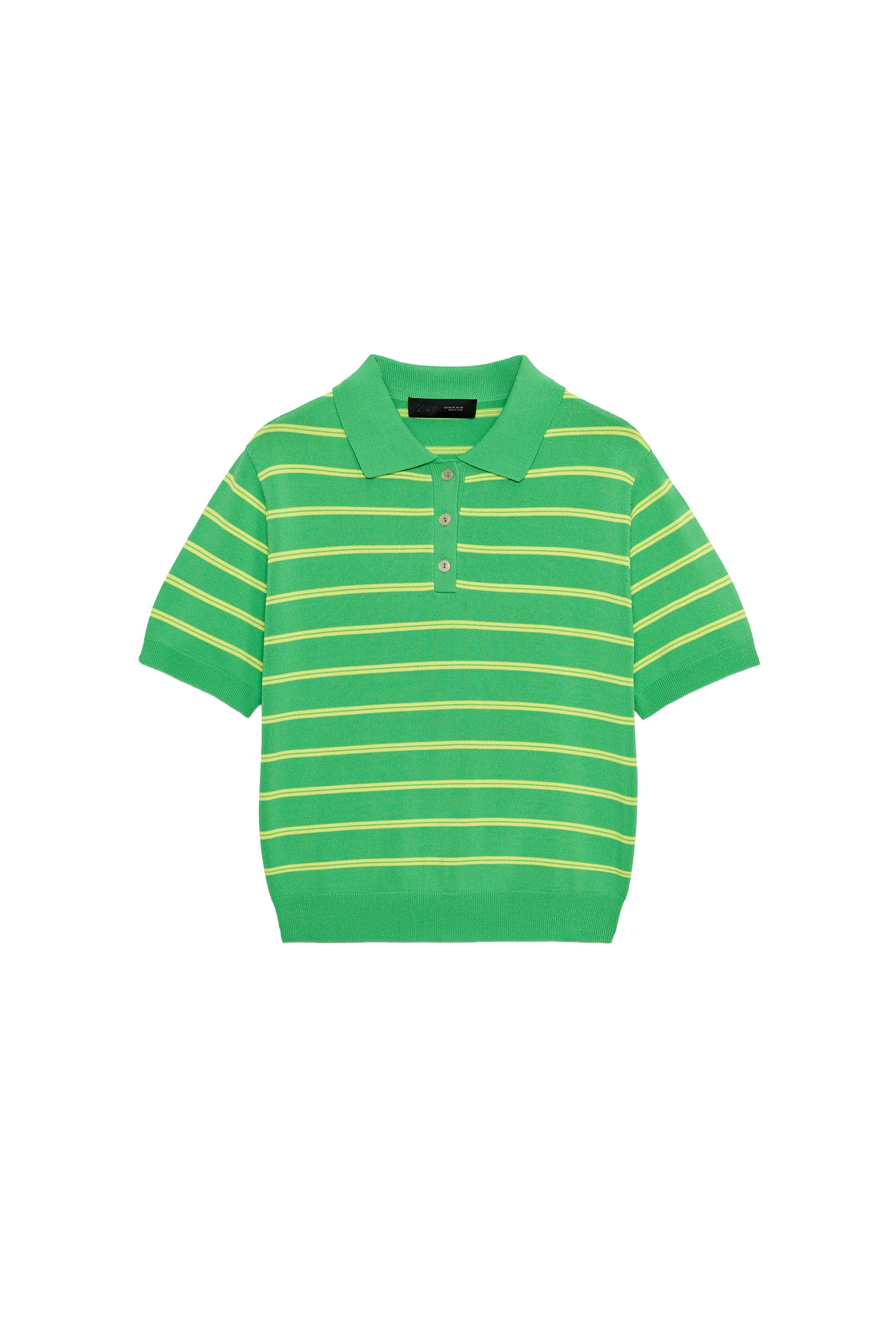 zara — POLO IN MAGLIA RIGHE MANICHE CORTE