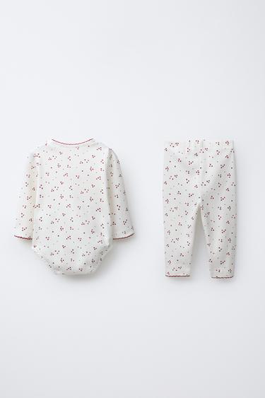 STAR BODYSUIT AND LEGGINGS SET - Ecru by Zara - Image 1