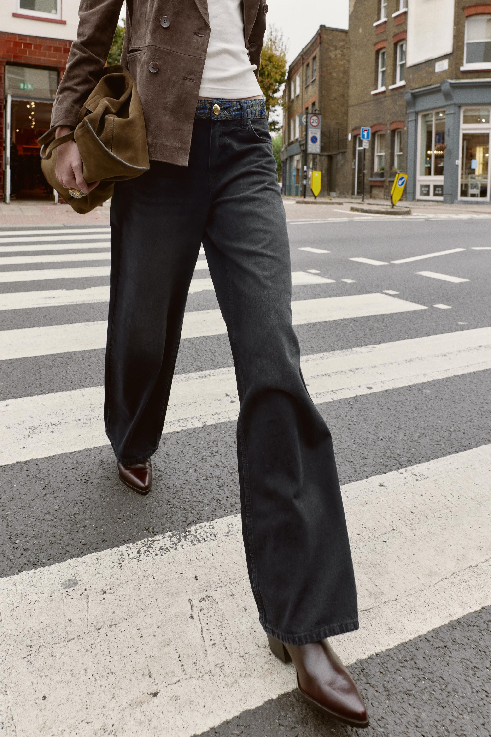 Z1975 MID-RISE JACQUARD WAIST JEANS