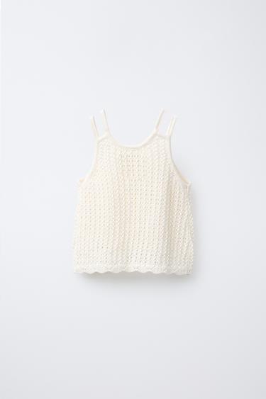 TOP EN MAILLE FANTAISIE - Écru de Zara - Image 1