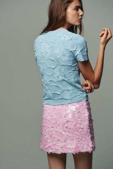 BEADED KNIT CARDIGAN - Light blue by Zara - Image 3