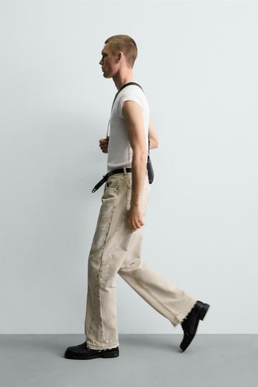 JEAN FLARE EFFET ÉCLABOUSSURES - Marron clair de Zara - Image 6