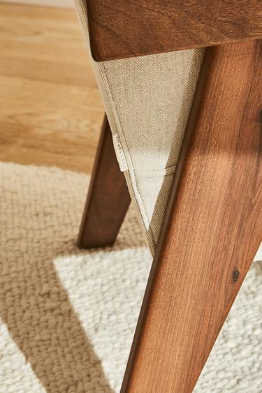 FAUTEUIL EN NOYER TAPISSÉ ZARA HOME BY BLASCO - Écru de Zara - Image 3