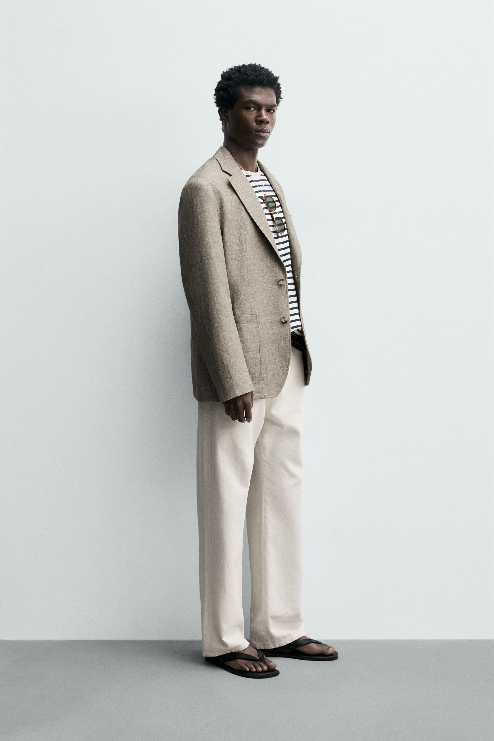 RELAXED FIT TEXTURED BLAZER