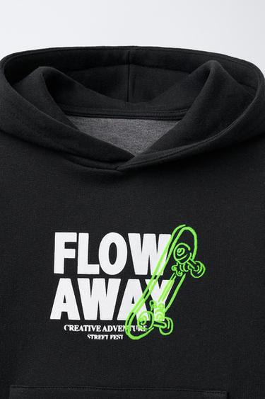 SWEAT À CAPUCHE SKATE FLOCK - Noir / fuchsia de Zara - Image 2