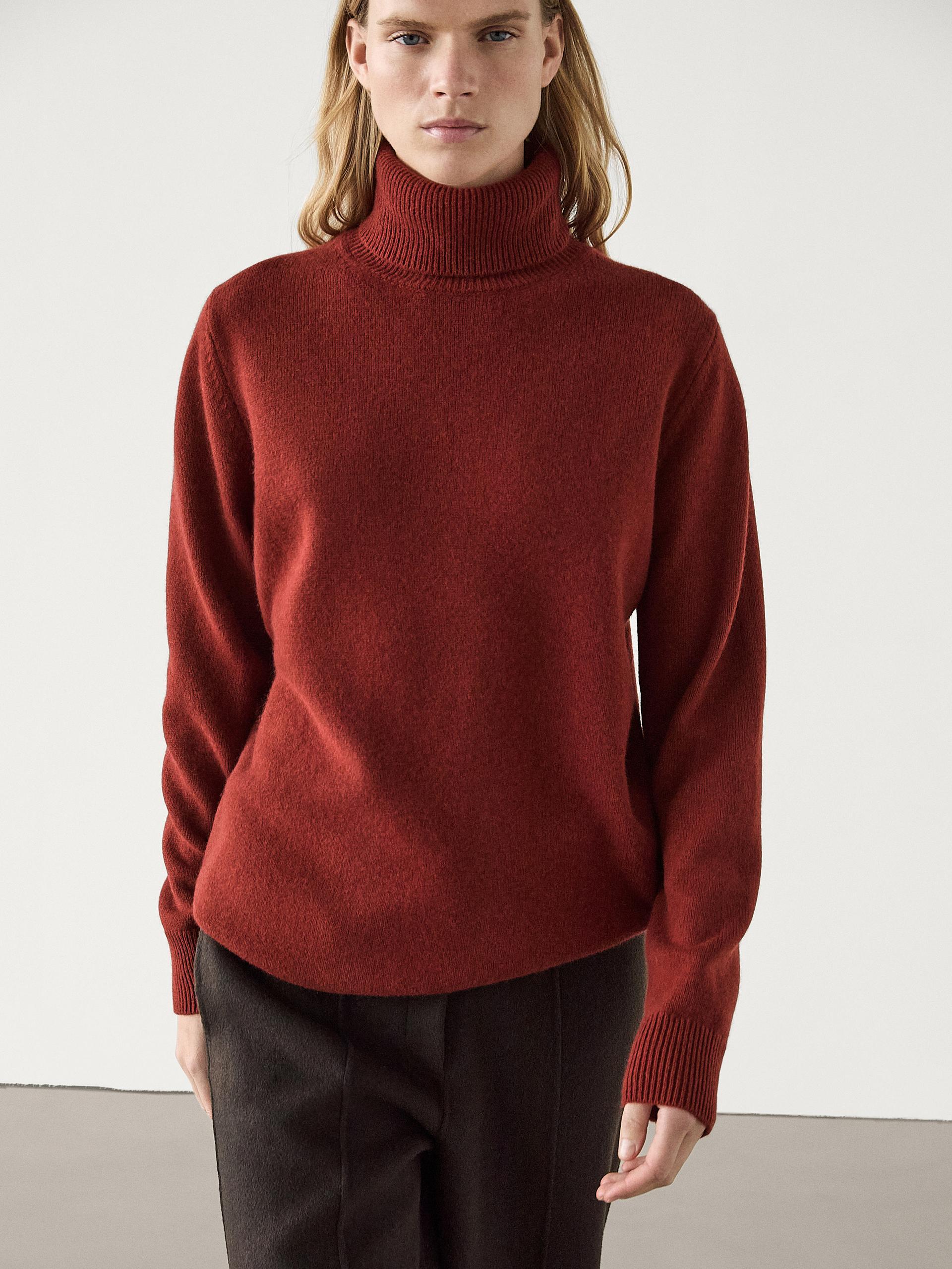 High neck wool sweater hotsell