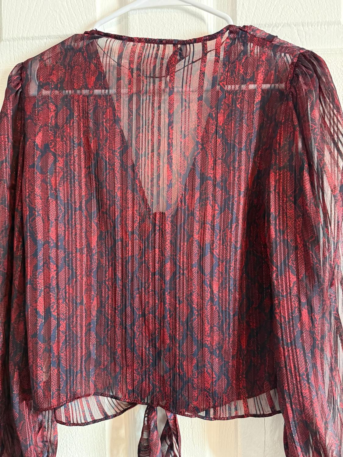 PRINTED BLOUSE WITH KNOT - Image 8